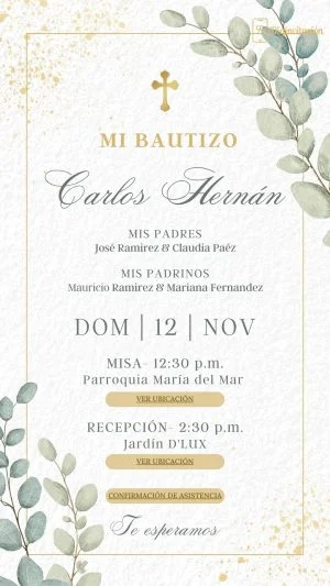 Bautizo,Verde,dorado,hojas